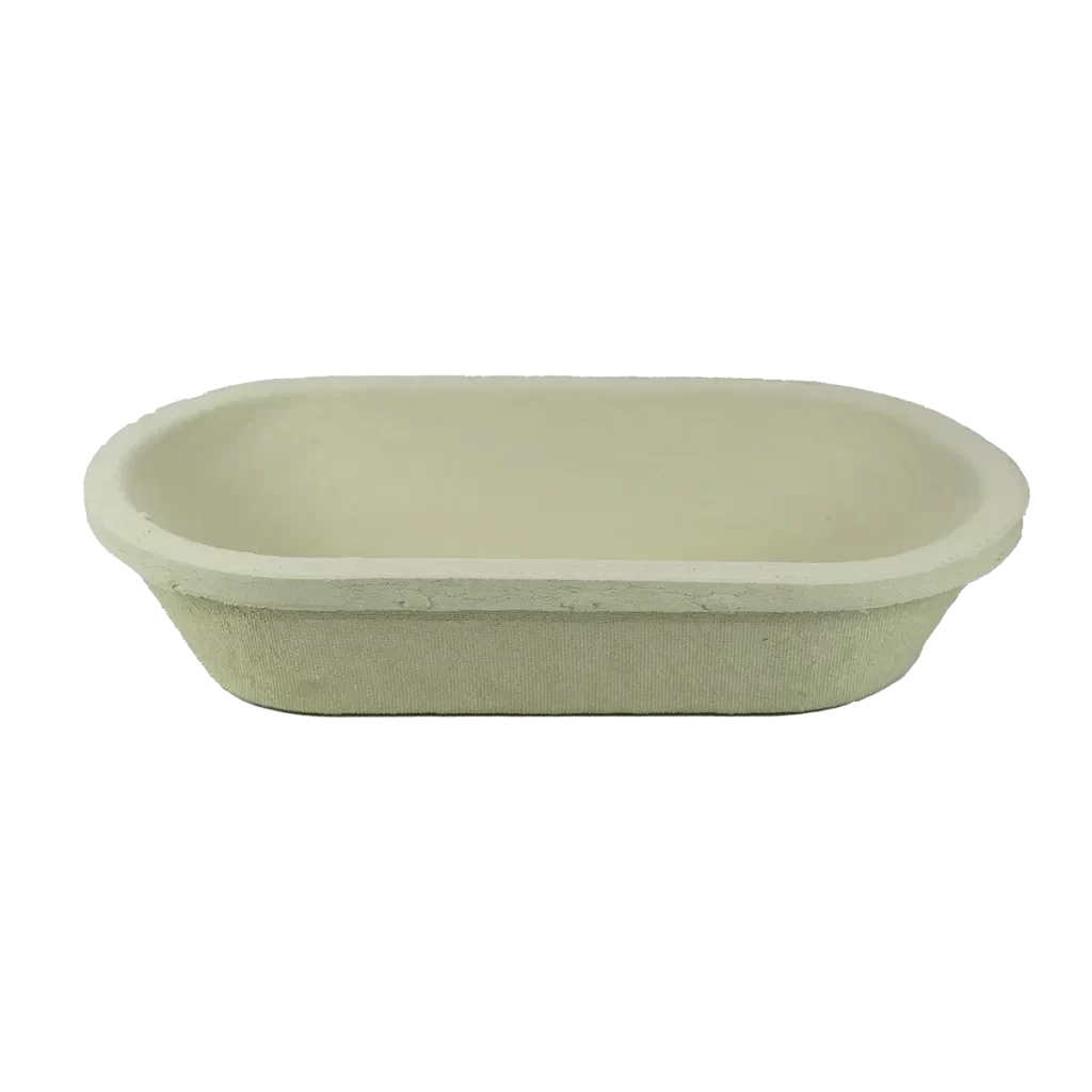 Wood pulp Banneton 0.75kg bread long oval smooth side view